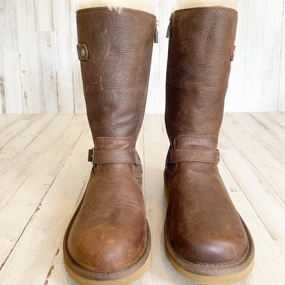 Ugg Womens Brown Kensington Biker Boots 